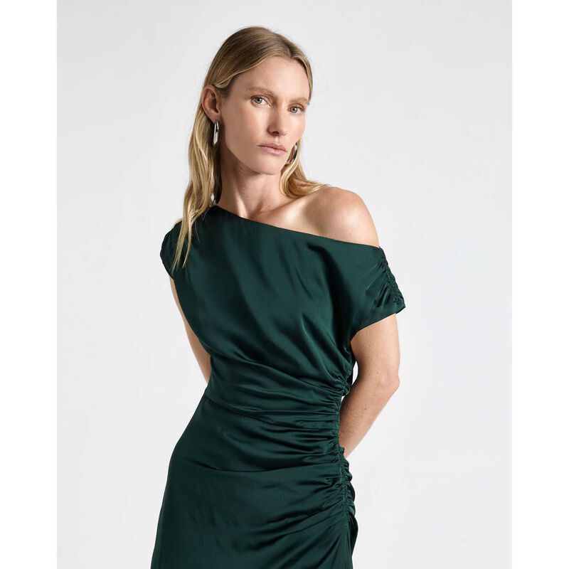 Cue Satin Draped Midi Dress image number 3